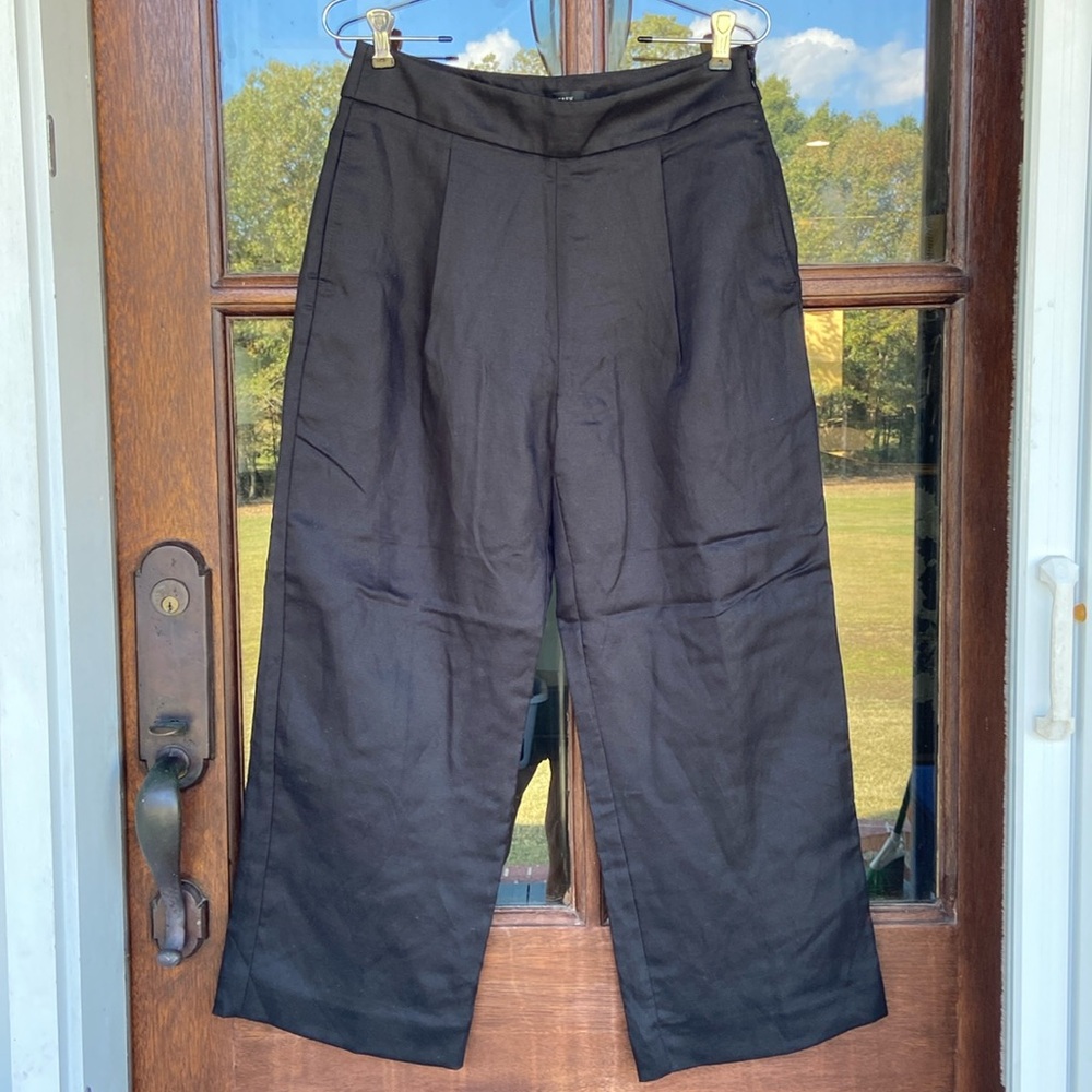 J Crew high rise pleated linen blend‎ pant. NWT. Size 4